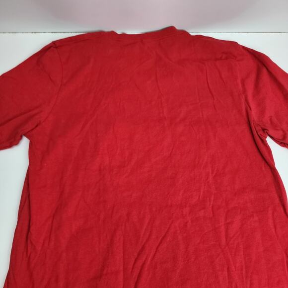 Bella + Canvas Jersey Red V-Neck 'Punch Today In The Face' Tee Women's Size L - Picture 4 of 6